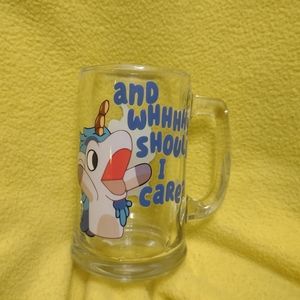 Unicorse bluey 16 oz beer mug